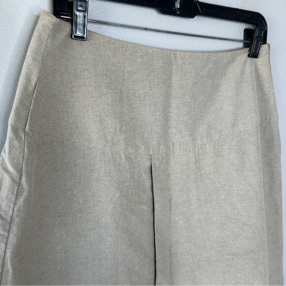 LA REDOUTE Faux Wrap Tulip Skirt Womens Size 14 Modest Office Professional Beige - Picture 2 of 8